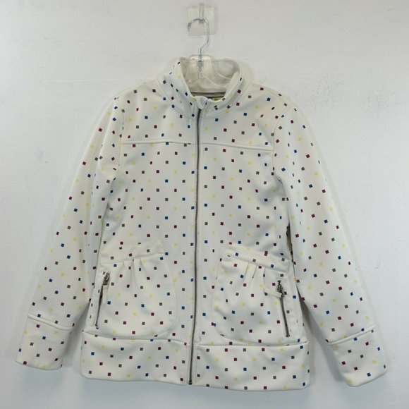 Burton Jackets & Blazers - BURTON Women's White Coat Jacket LARGE Mock Neck Full Zip Long Sleeve Dry Ride